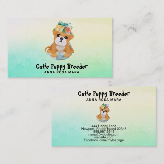 *~* Puppy Dog Breeder Day Care Visitekaartje (Voorkant / Achterkant)