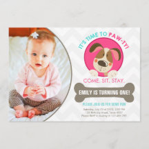 Puppy dog call roze turquoise chevron
