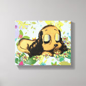 Puppy Dog Cartoon Animal Art Canvas Afdruk (Voorkant)