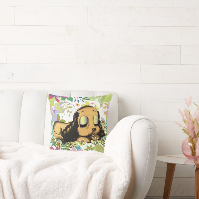 Puppy Dog Cartoon Animal Art Kussen (Bank)