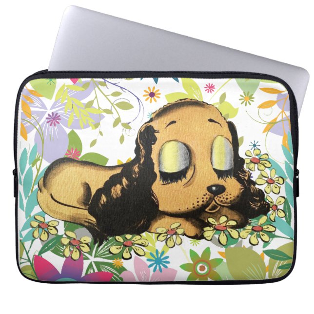 Puppy Dog Cartoon Animal Art Laptop Sleeve (Voorkant)