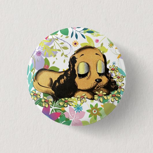 Puppy Dog Cartoon Animal Art Ronde Button 3,2 Cm (Voorkant)