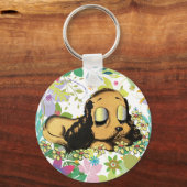 Puppy Dog Cartoon Animal Art Sleutelhanger (Voorkant)