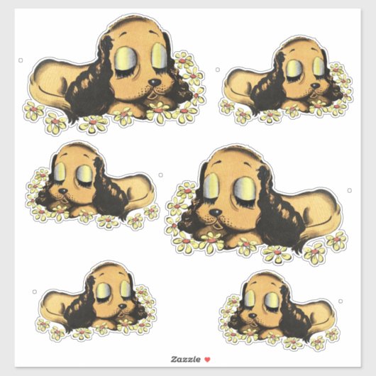 Puppy Dog Cartoon Animal Art Sticker (Vel)