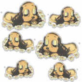 Puppy Dog Cartoon Animal Art Sticker (Voorkant)