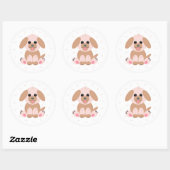 Puppy Dog Cartoon Pastel op maat Ronde Sticker (Vel)
