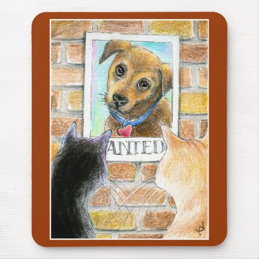 Puppy dog, cats, "wild" poster muispad muismat (Voorkant)