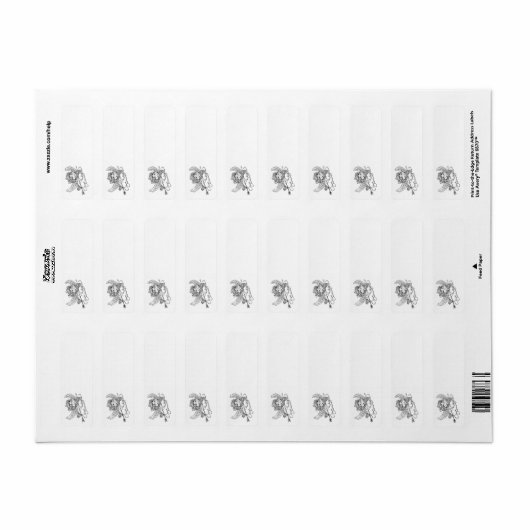 Puppy Dog Cupid Angel  Etiket (Full Sheet)