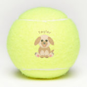 Puppy Dog Cute Cartoon Pastel Neutraal Aangepast Tennisballen (Voorkant)