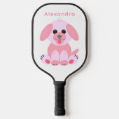 Puppy Dog Cute Cartoon persoonlijke Blush Pink Pickleball Paddle (Voorkant)