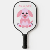 Puppy Dog Cute Cartoon persoonlijke Blush Pink Pickleball Paddle (Achterkant)