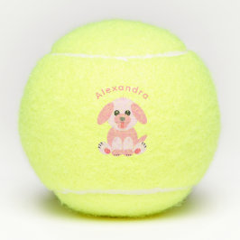 Puppy Dog Cute Cartoon persoonlijke Blush Pink Tennisballen