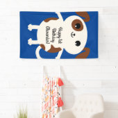 Puppy Dog Cute Colorful 1st Birthday Party Thema Spandoek (Insitu)