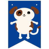 Puppy Dog Cute Colorful 1st Birthday Party Thema Vlaggetjes (Eerste vlag)