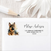 Puppy Dog Cute German Shepherd Return Address Etiket (Insitu)