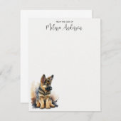 Puppy Dog Cute Personalized German Shepherd Notitiekaartje (Voorkant / Achterkant)