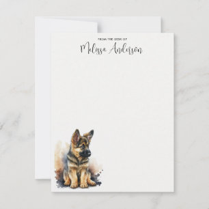 Puppy Dog Cute Personalized German Shepherd Notitiekaartje