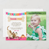 Puppy Dog Dank u Kaart Paw-Ty Paw Stropdas Meisje (Voorkant / Achterkant)