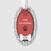 Puppy Dog Eerste Kerstmis of Herdenking Ornament (voorkant)