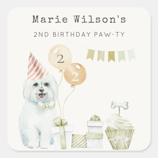 Puppy Dog elke dag in de leeftijd Vierkante Sticker (Voorkant)