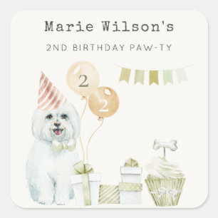 Puppy Dog elke dag in de leeftijd Vierkante Sticker