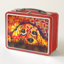 Puppy Dog Eyes Whimsical Abstracte Bloemen Sinaasa