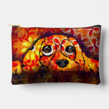 Puppy Dog Eyes Whimsical Abstracte Bloemen Sinaasa