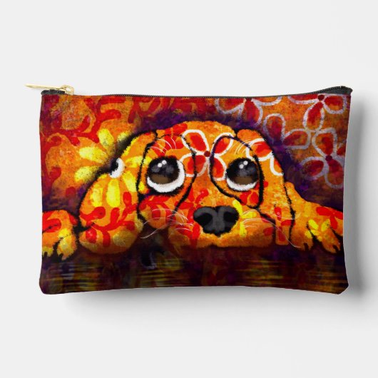 Puppy Dog Eyes Whimsical Abstracte Bloemen Sinaasa Etui (Voorkant)