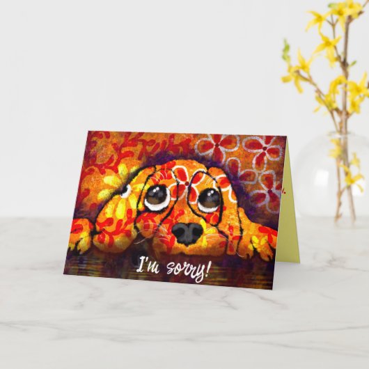 Puppy Dog Eyes Whimsical Abstracte Bloemen Sinaasa Kaart (Gele Bloem)