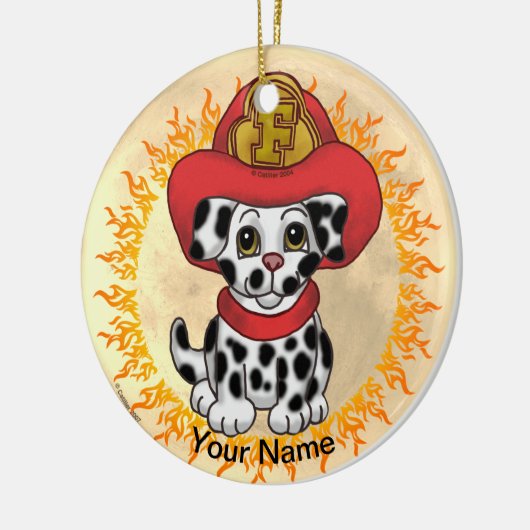 Puppy Dog Firefighter Keramisch Ornament (Links)
