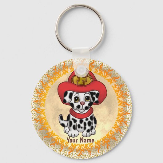 Puppy Dog Firefighter Sleutelhanger (Voorkant)