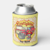 Puppy Dog Firetruck Brandweerman aangepaste Koelbo Blikjeskoeler (Blikje Voorkant)