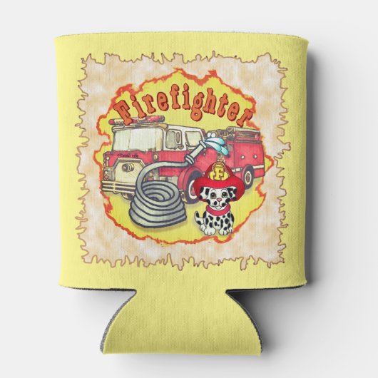 Puppy Dog Firetruck Brandweerman aangepaste Koelbo Blikjeskoeler (Achterkant)