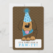 Puppy Dog Foto Paw-ty Double-Sided Birthday Kaart (Voorkant)