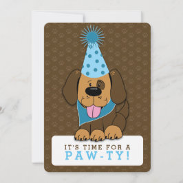 Puppy Dog Foto Paw-ty Double-Sided Birthday Kaart