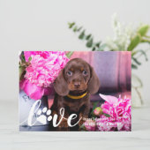 Puppy Dog Foto van Valentijnsdag op maat Feestdagenkaart (Staand voorkant)