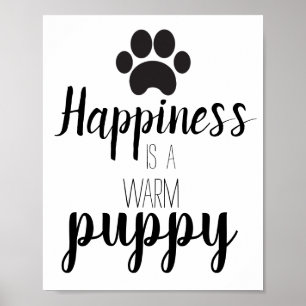 Puppy Dog Geluk Citaat Poster