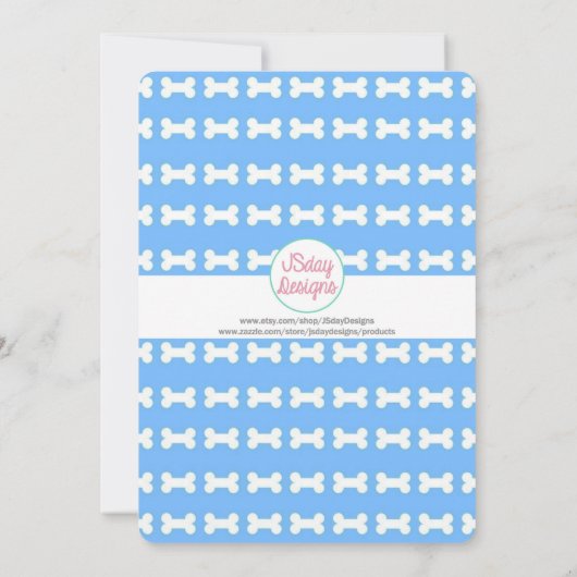 Puppy Dog Gender Neutral of Boy Birthday Pawty Kaart (Achterkant)