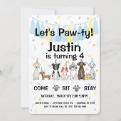 Puppy Dog Gender Neutral of Boy Birthday Pawty Kaart (Voorkant)