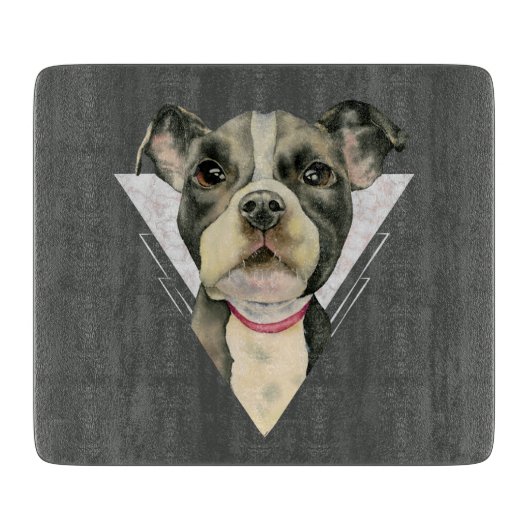 Puppy Dog Geometric Marble Snijplank (Voorkant)