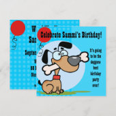 Puppy Dog Gepersonaliseerd Birthday Invites Kaart (Voorkant / Achterkant)