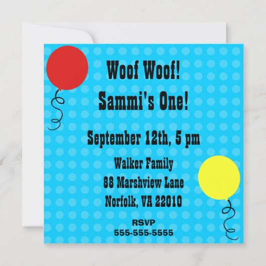 Puppy Dog Gepersonaliseerd Birthday Invites Kaart (Achterkant)