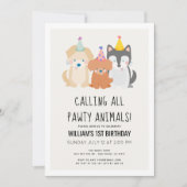 Puppy Dog Gold Glitter Pawty Animals Kaart (Voorkant)