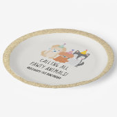Puppy Dog Gold Glitter Pawty Animals Papieren Bordje (Gekanteld)