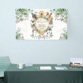 Puppy Dog Greenery verlaat Baby shower Welkom Spandoek (Beurs)
