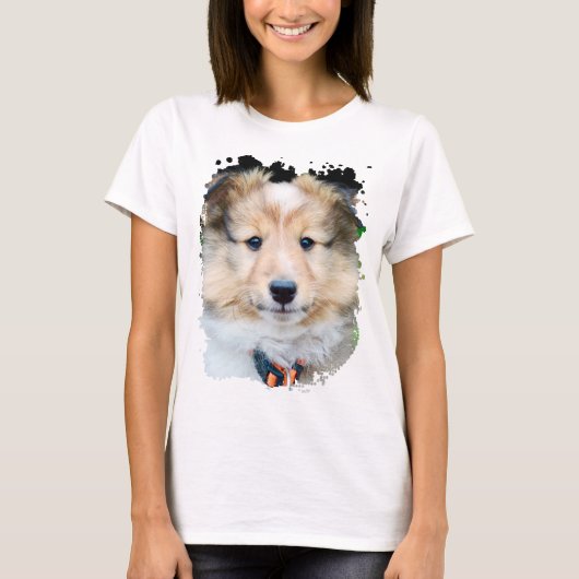 Puppy Dog Grunge Lijst T-Shirt (Voorkant)