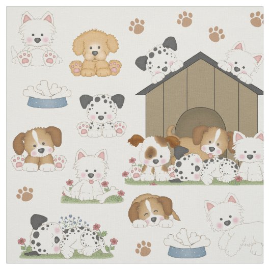 Puppy Dog House Stof (Swatch)
