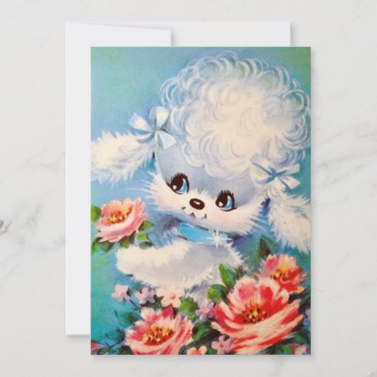  puppy dog in bloemen feestdagenkaart (Voorkant)