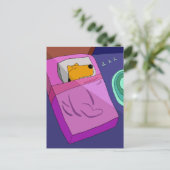 Puppy Dog in Briefkaart met beddengoed (Staand voorkant)