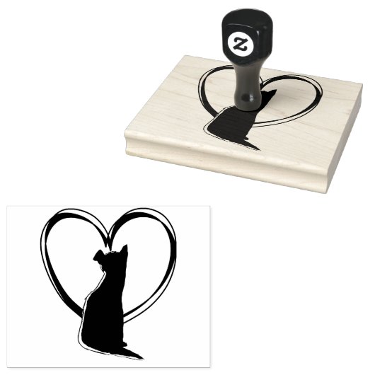 Puppy Dog in hartvorm | HONDENLIEFHEBBER Rubberstempel (Gestempeld)